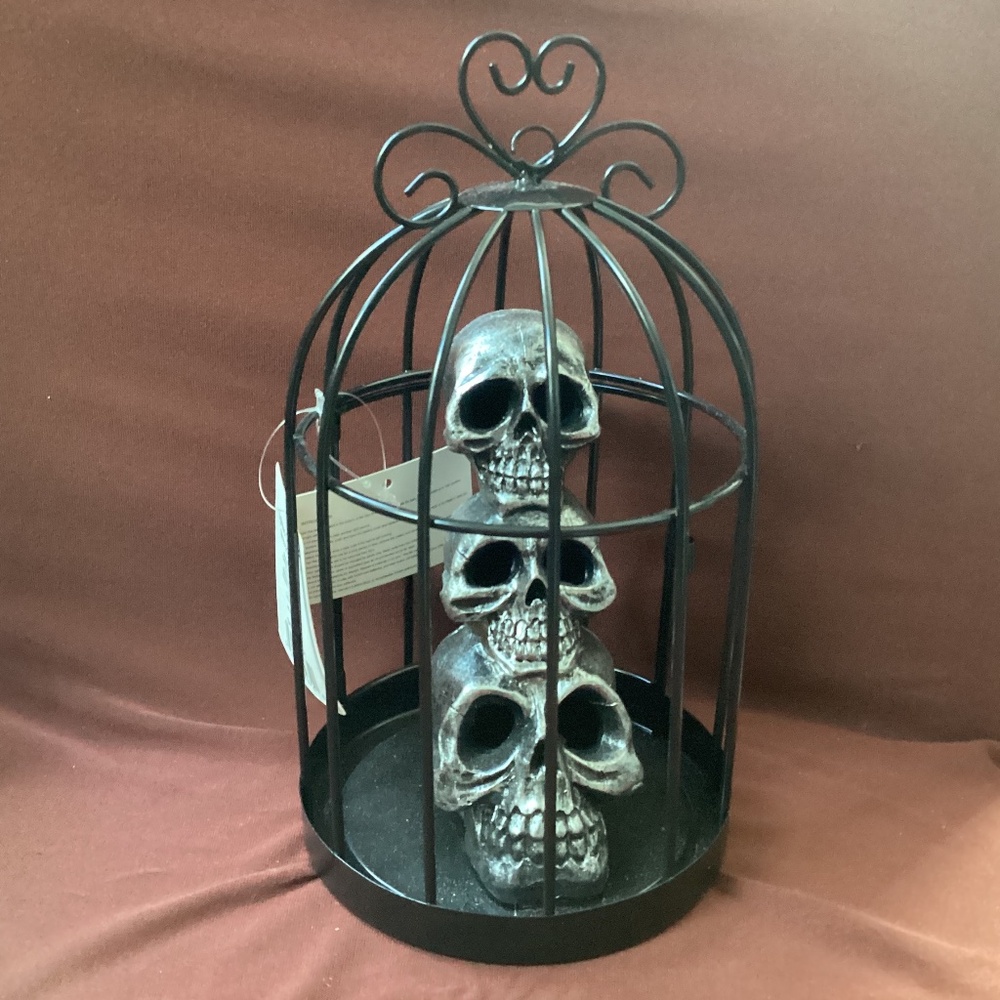 Halloween Spooky Village Lighted Cage Decor New  9”